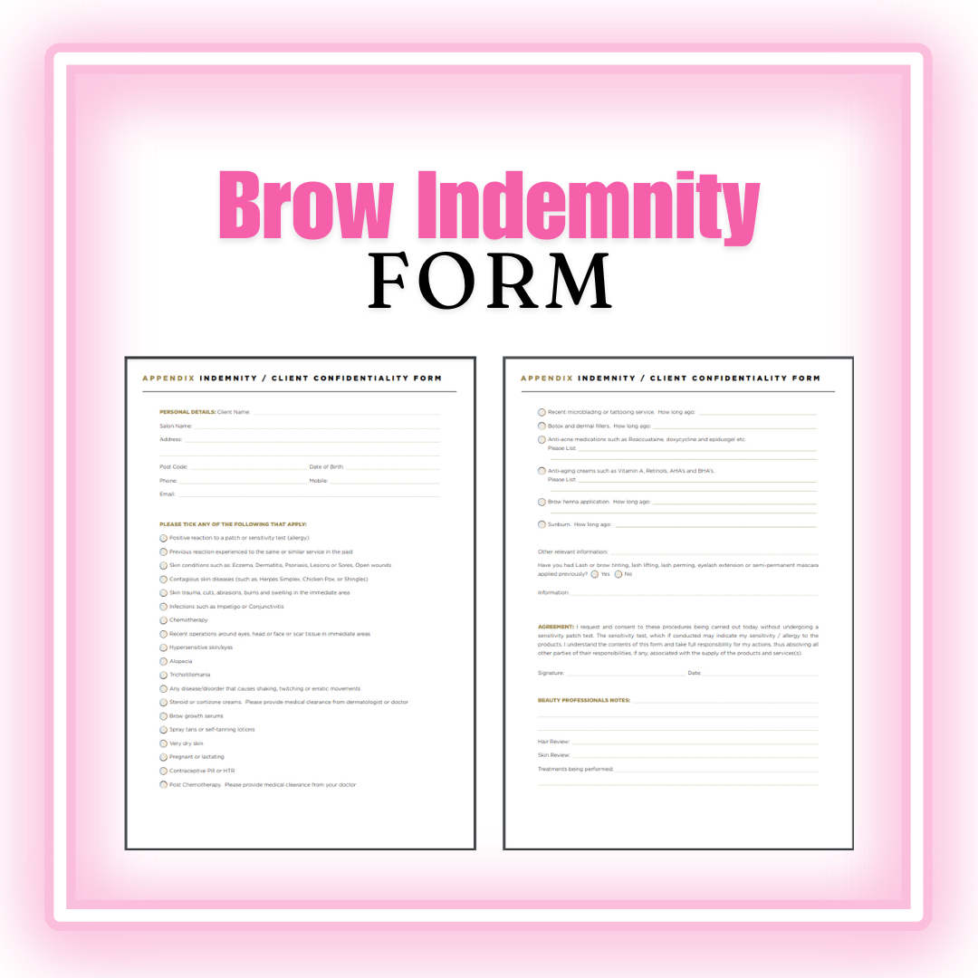 Brow Indemnity - FORM  [digital download]