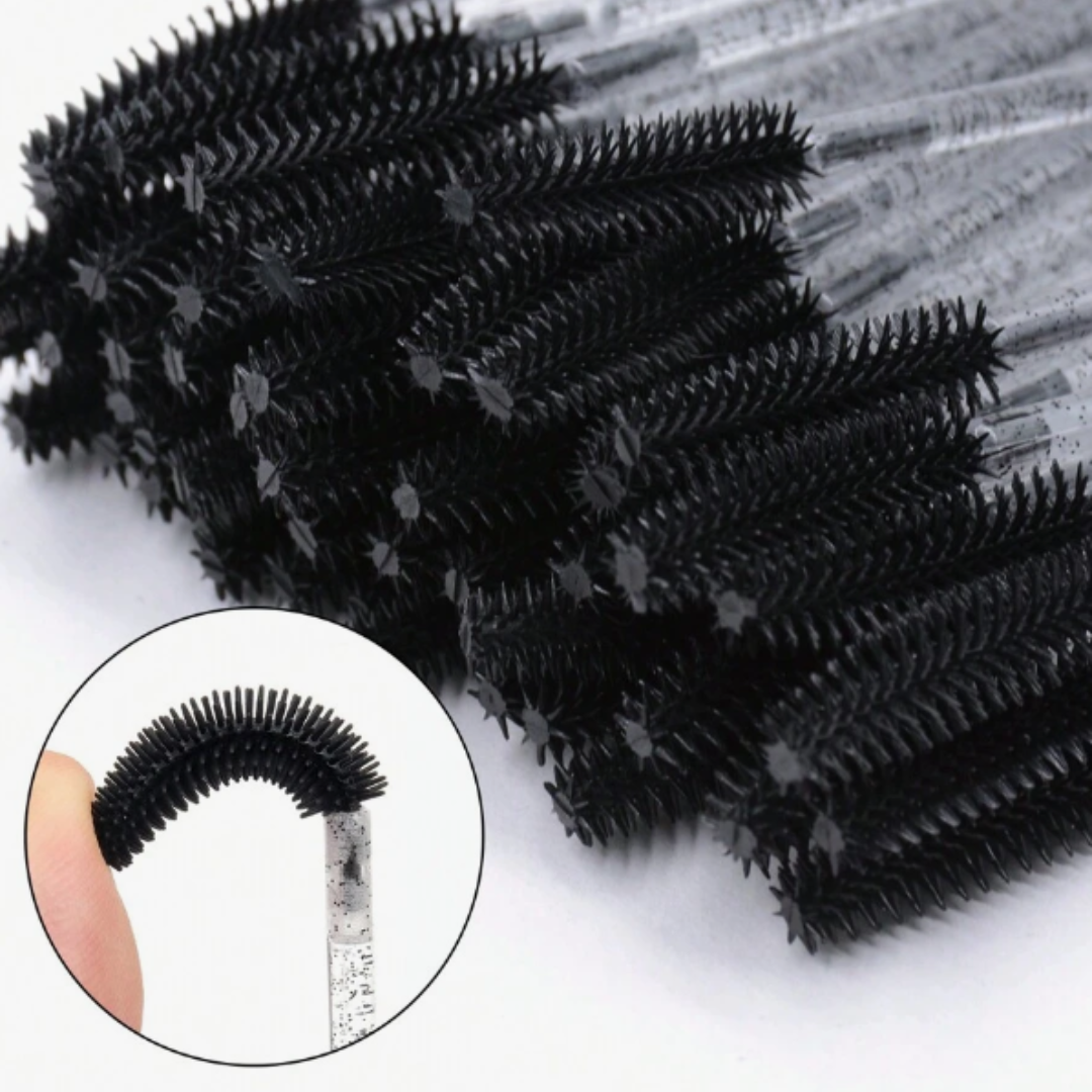 Silicone Mascara Wands - Black Crystal - Pack of 50