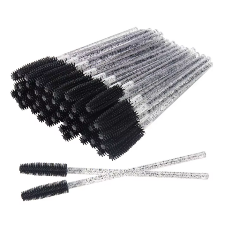 Silicone Mascara Wands - Black Crystal - Pack of 50